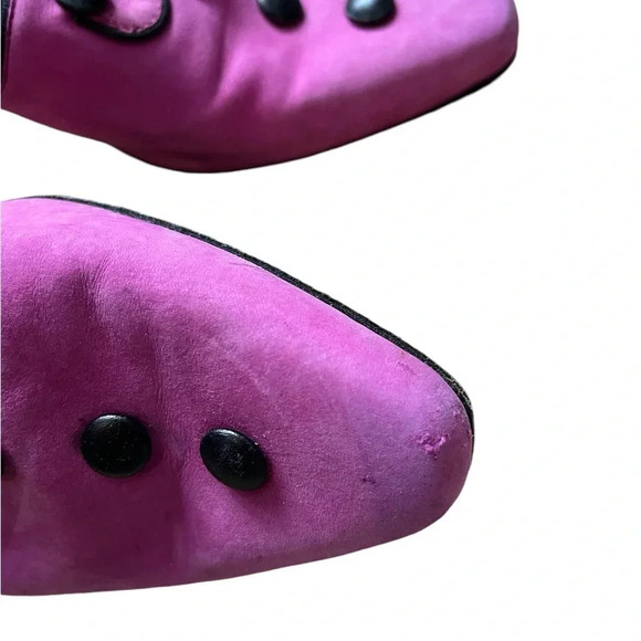 Lavorazione Artigiana Vintage Mules with dexorative buttons dark pink size 7 - Picture 4 of 9